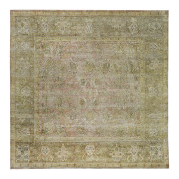 Transitional Silk Beige Handknotted Rug