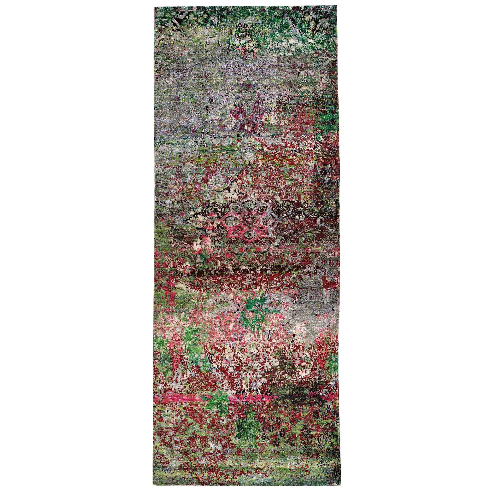 Transitional Silk Grey Handknotted Rug