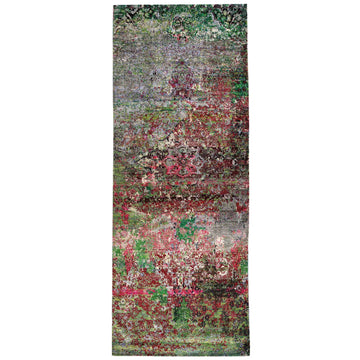 Transitional Silk Grey Handknotted Rug