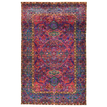 Transitional Silk Pink Hand knotted Rug