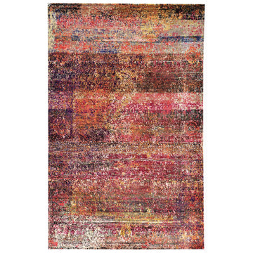 Transitional Silk Red Hand knotted Rug