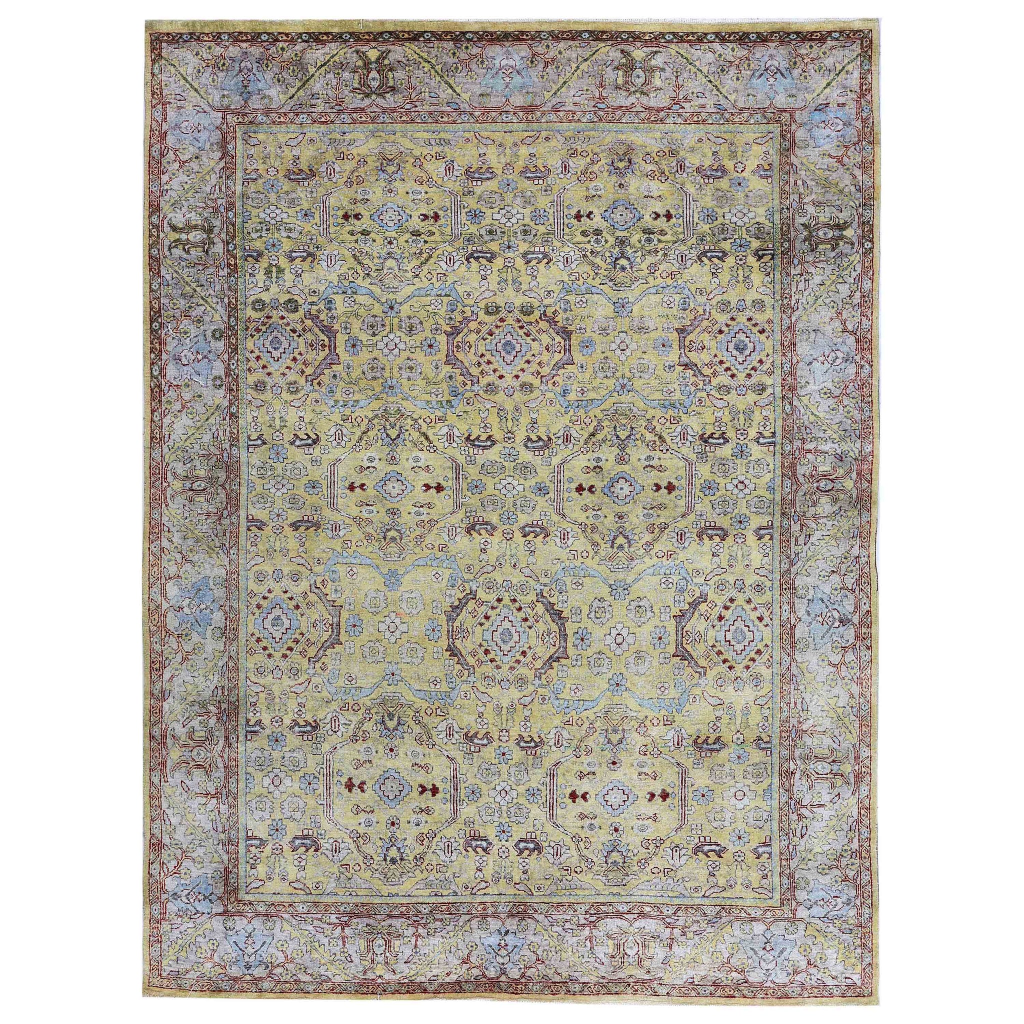Transitional Silk Beige Handknotted Rug
