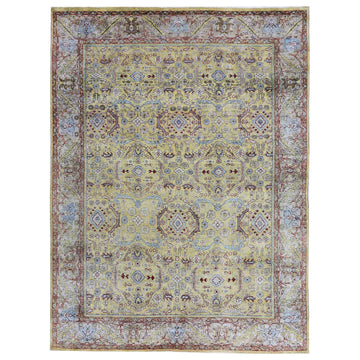 Transitional Silk Beige Handknotted Rug