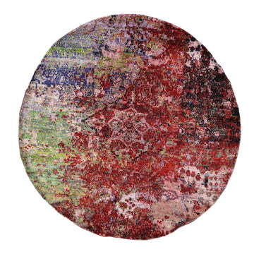 Transitional Silk Red Handknotted Ru