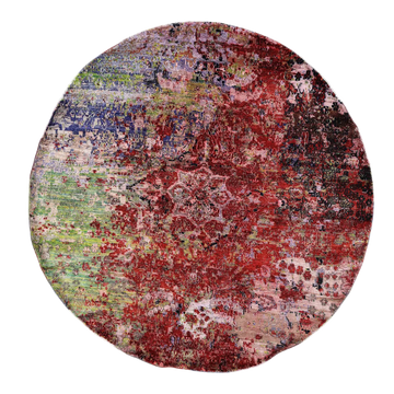 Transitional Silk Red Handknotted Ru