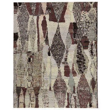Transitional Wool Brown Handknotted Rug
