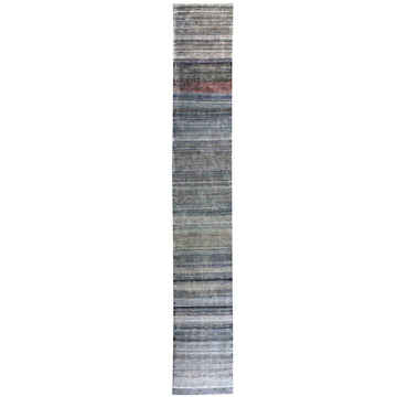 Transitional Silk Blue Handknotted Rug