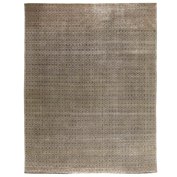 Transtional Silk & Wool Brown Handknotted Rug
