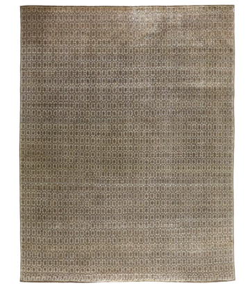 Transitional Silk & Wool Brown Handknotted Rug