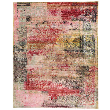 Transitional Silk Beige Handknotted Rug
