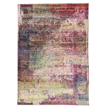 Transtional Silk & Wool Pink Handknotted Rug