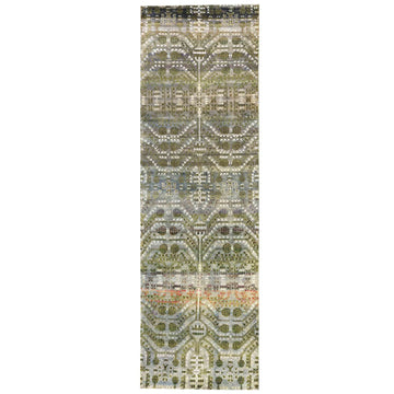 Transitional Silk Green Handknotted Rug