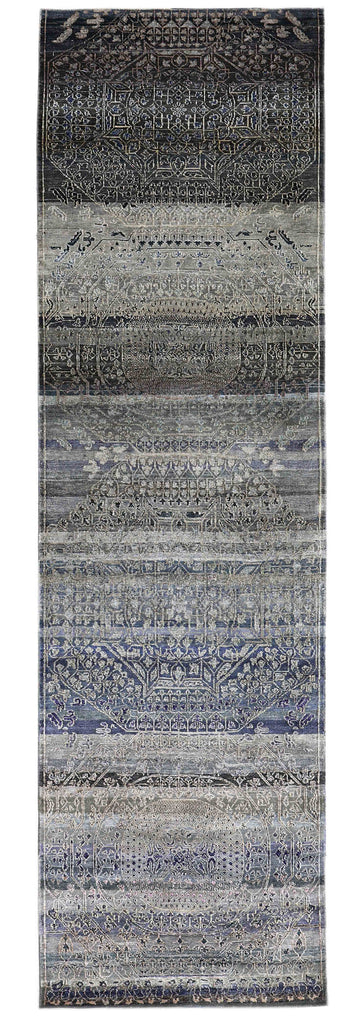 Transitional Silk Grey Handknotted Rug