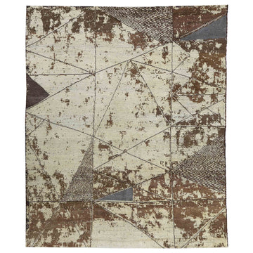 Traditional Wool Beige Handknotted Rug