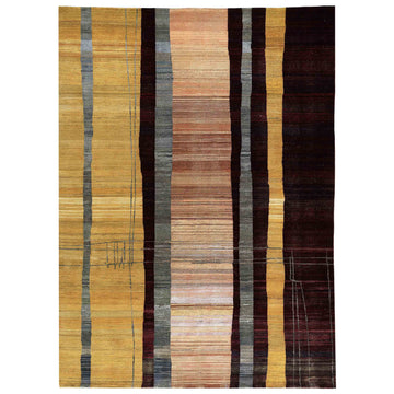 Traditional Wool Brown Handknotted Rug