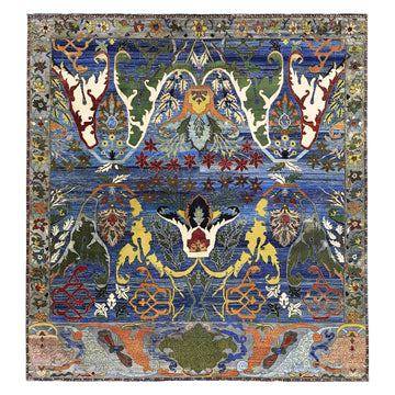 Traditional Wool Blue Handknotted Rug