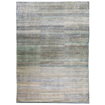 Transitional Silk Grey Hand knotted Rug
