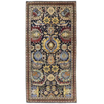 Transitional Wool Black Hand knotted Rug