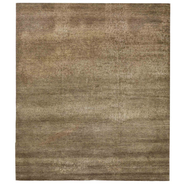 Transitional Wool Brown Handknotted Rug