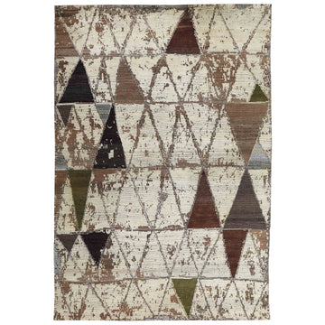 Transitional Wool Cream Handknotted Rug
