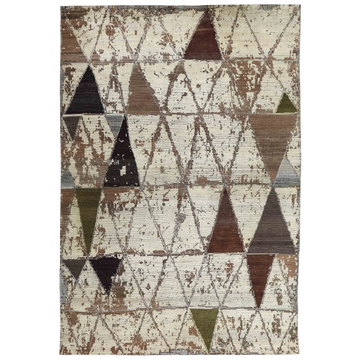 Transitional Wool Cream Handknotted Rug