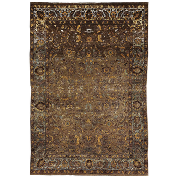 Transitional Wool Brown Hand knotted Rug