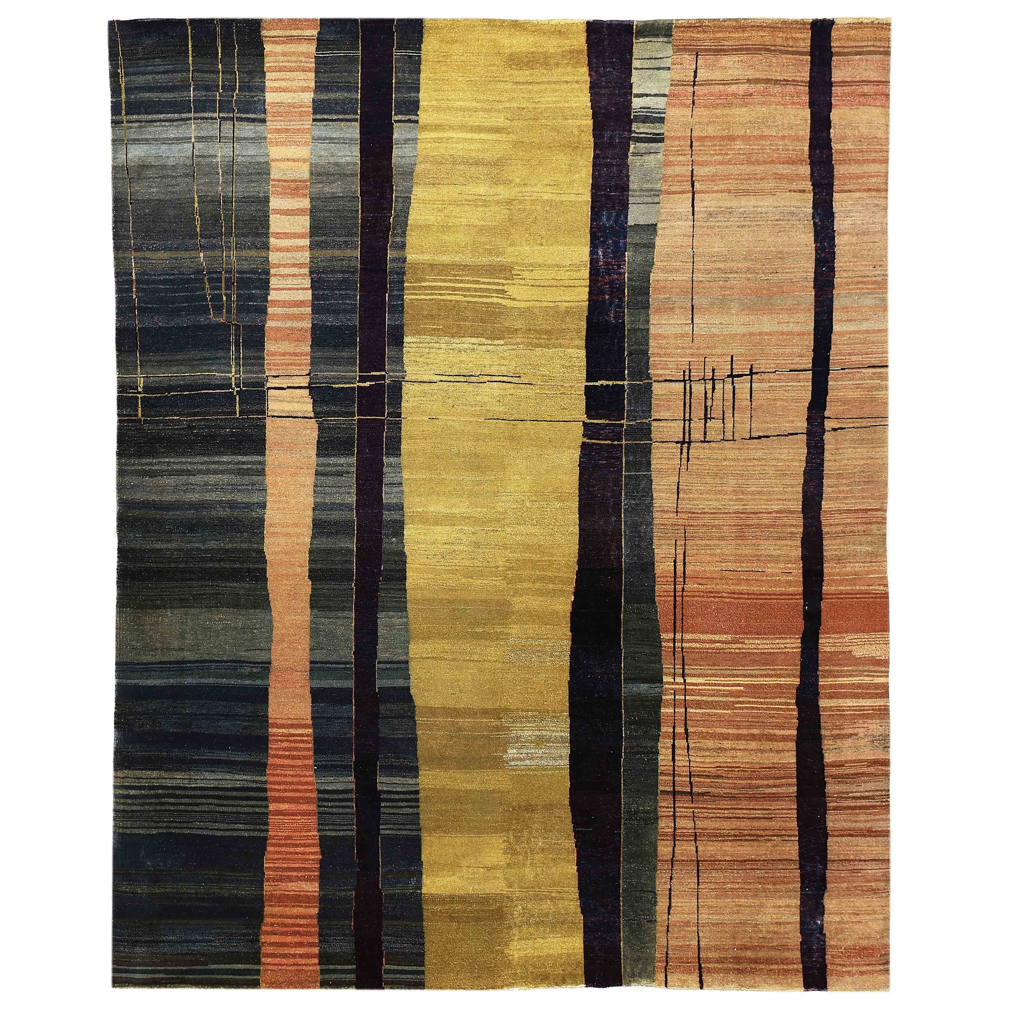 Traditional Wool Brown Handknotted Rug