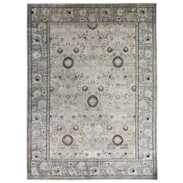 Transitional Silk Grey Handknotted Rug
