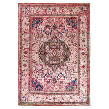 Transtional Silk Pink Handknotted Rug
