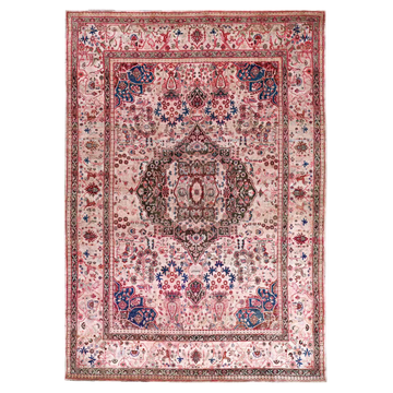 Transtional Silk Pink Handknotted Rug