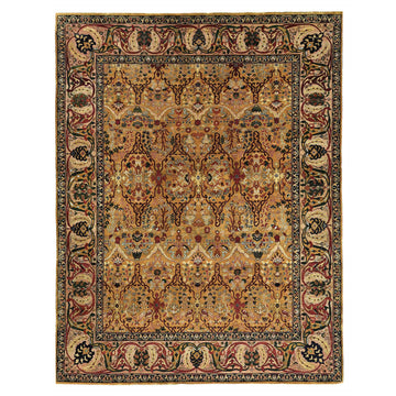 Transitional Wool Yellow Hand knotted Rug