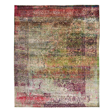 Transtional Pink Silk Handknotted Rug