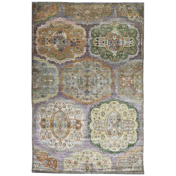 Transtional Silk Pink Handknotted Rug