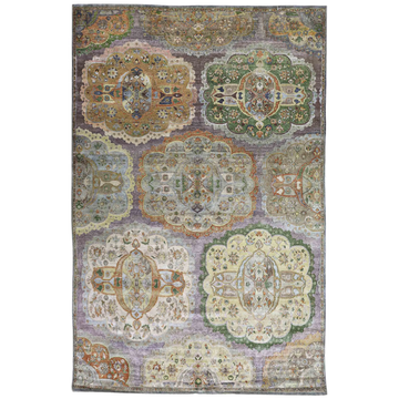 Transtional Silk Pink Handknotted Rug