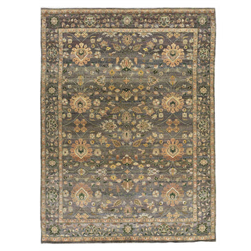 Transitional Wool Grey Hand knotted Rug
