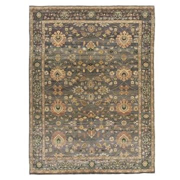 Transitional Wool Grey Hand knotted Rug