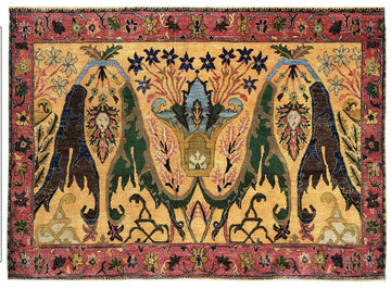 Traditional Wool Pink Handknotted Rug
