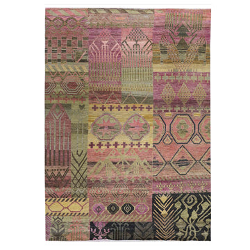 Transitional Wool Pink Hand knotted Rug