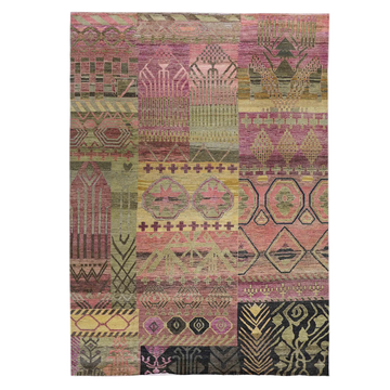 Transitional Wool Pink Hand knotted Rug
