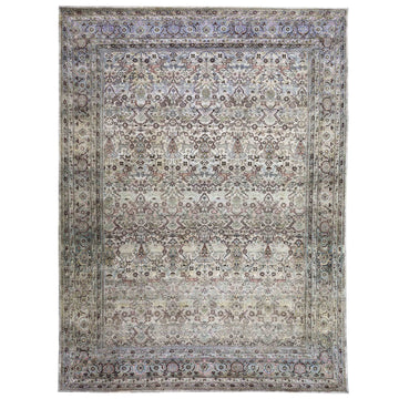 Transtional Silk Grey Handknotted Rug