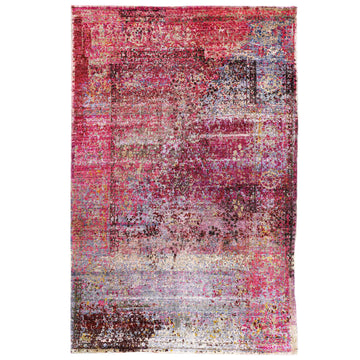 Transitional Silk Red Hand knotted Rug
