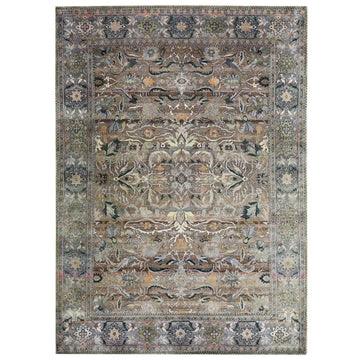 Transtional Silk Grey Handknotted Rug