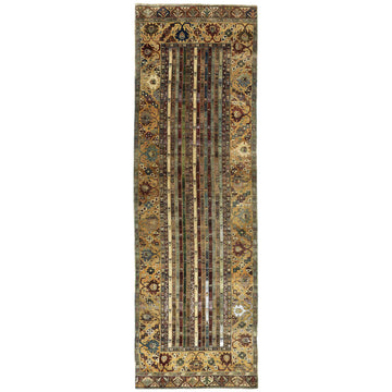Traditional Wool Yellow Handknotted Rug