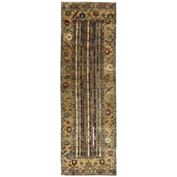 Traditional Wool Yellow Handknotted Rug