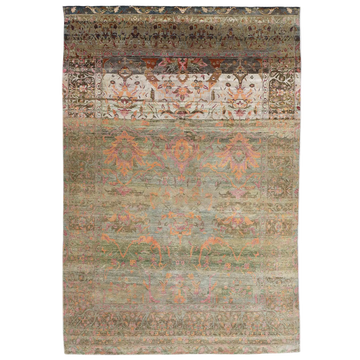 Transitional Wool Beige Hand knotted Rug