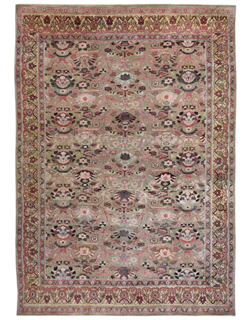 Transitional Silk & Wool Pink Handknotted Rug