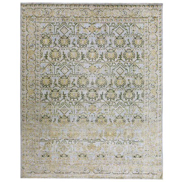 Transitional Silk Cream Hand knotted Rug