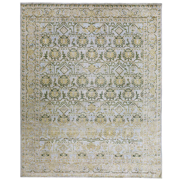Transitional Silk Cream Hand knotted Rug