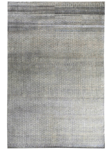 Transitional Silk Grey Hand knotted Rug