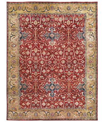 Transitional Silk & Wool Red Handknotted Rug